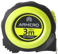 Рулетка с автоблокировкой, 3м/16мм, магнит, нейлон ARMERO A100/031